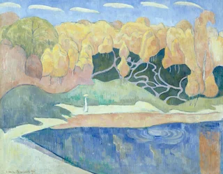 Mulher andando nas margens do Aven, 1890